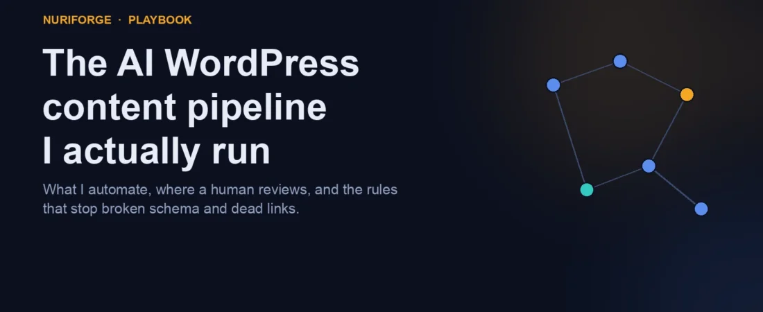 The AI WordPress Content Pipeline I Actually Run