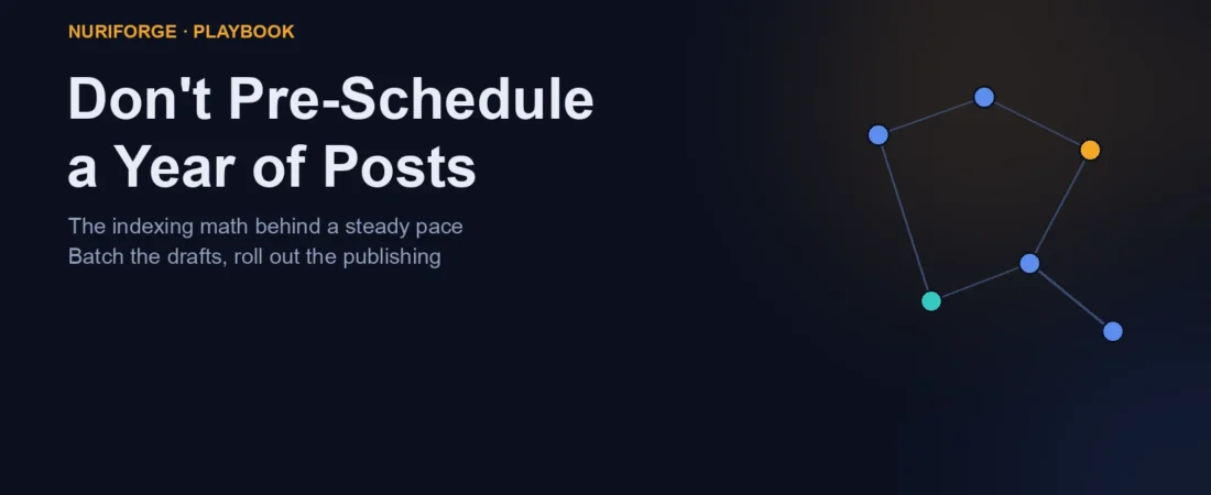 Why I Don’t Pre-Schedule Posts a Year in Advance