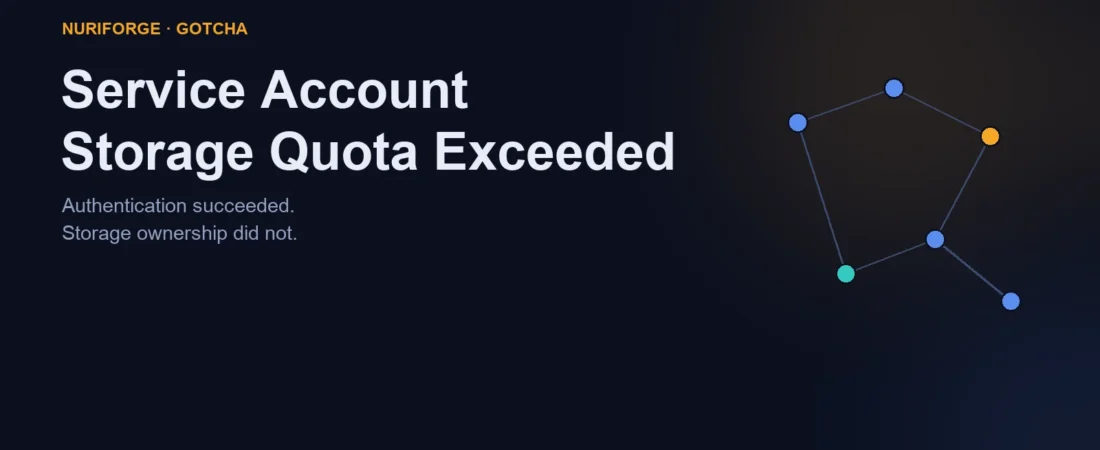 Service Account Storage Quota Exceeded: What I Used Instead